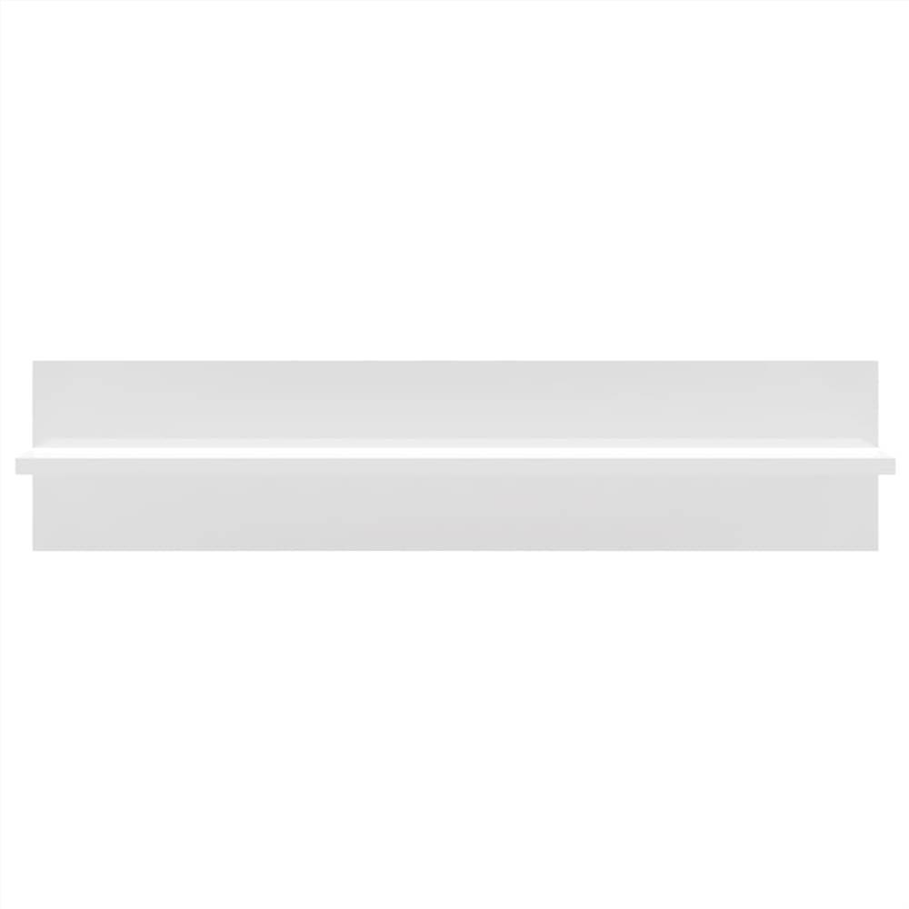 Wall Shelves 2 pcs High Gloss White 80x11.5x18 cm Chipboard