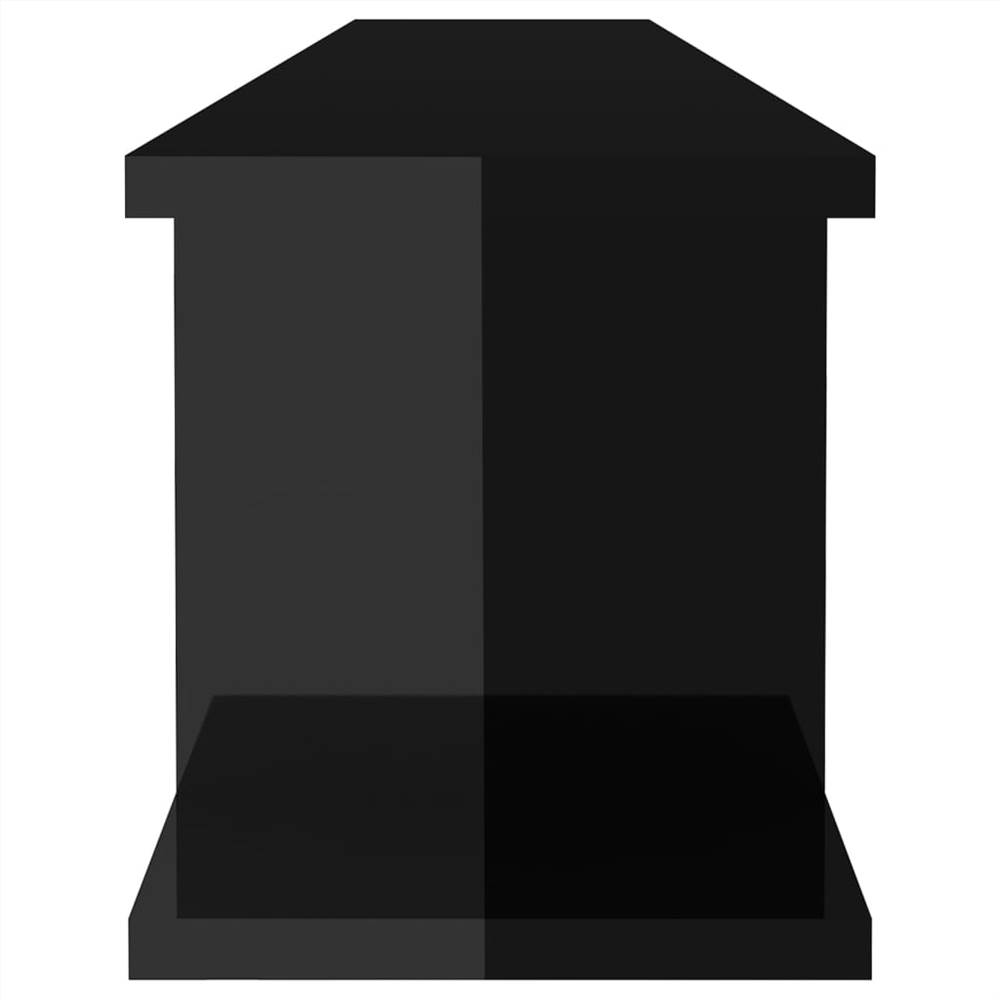 Wall Shelves 2pcs High Gloss Black 105x18x20cm Chipboard