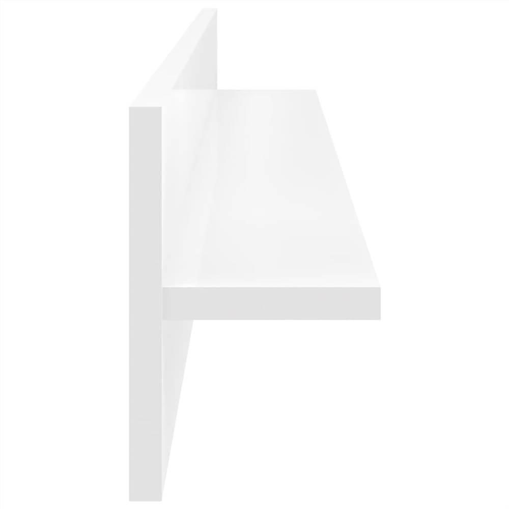 Wall Shelves 4 pcs High Gloss White 80x11.5x18 cm Chipboard