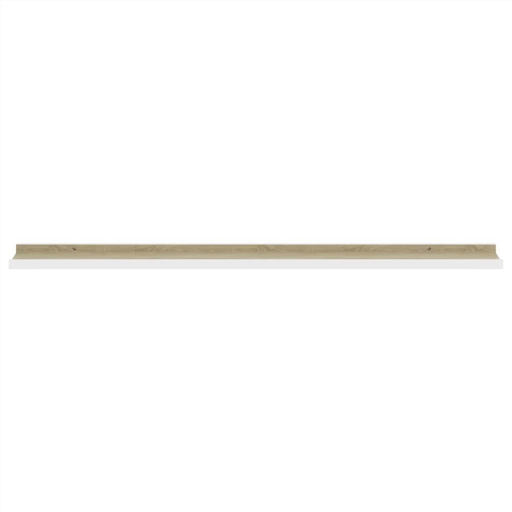 Wall Shelves 4 pcs White and Sonoma Oak 115x9x3 cm
