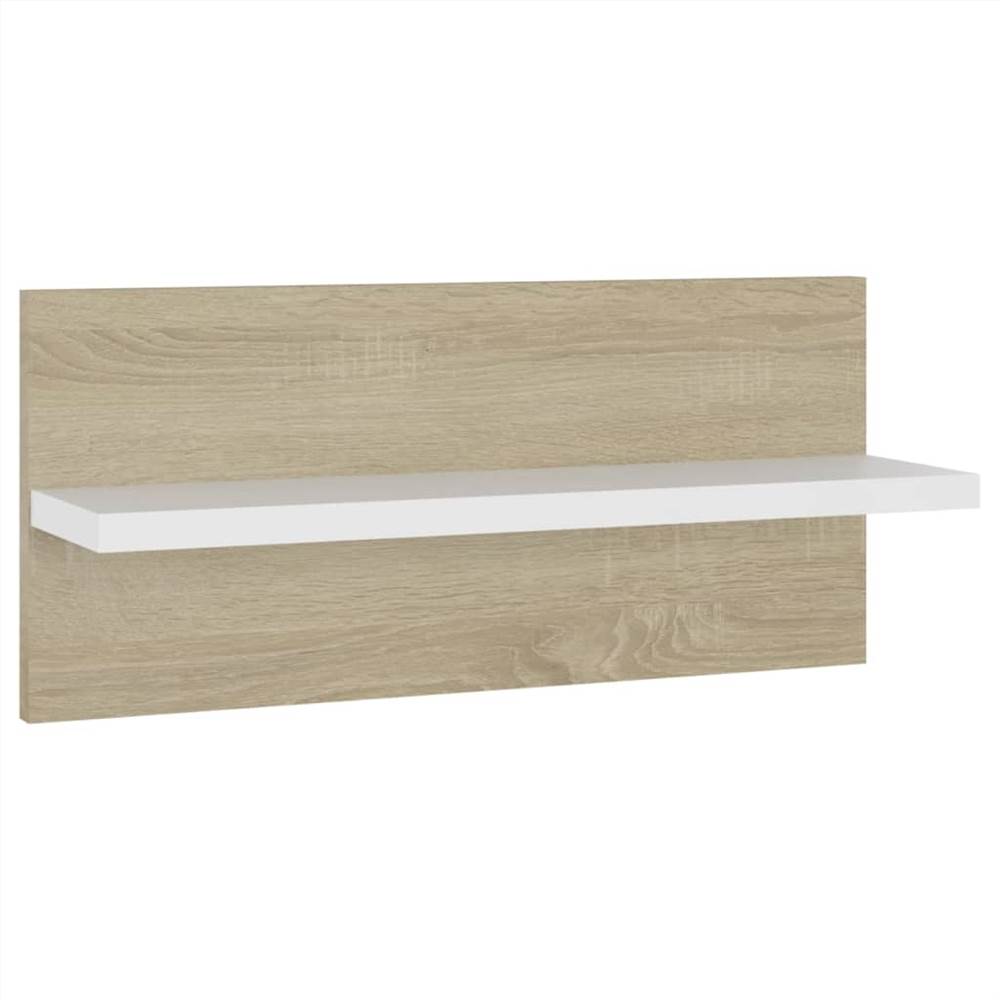 Wall Shelves 4 pcs White and Sonoma Oak 40x11.5x18cm