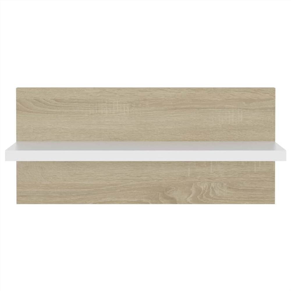 Wall Shelves 4 pcs White and Sonoma Oak 40x11.5x18cm