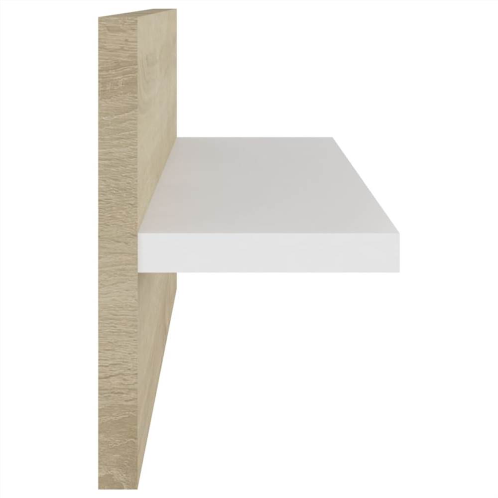 Wall Shelves 4 pcs White and Sonoma Oak 40x11.5x18cm