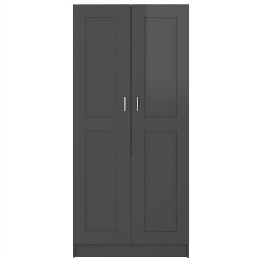 Wardrobe High Gloss Grey 82.5x51.5x180 cm Chipboard
