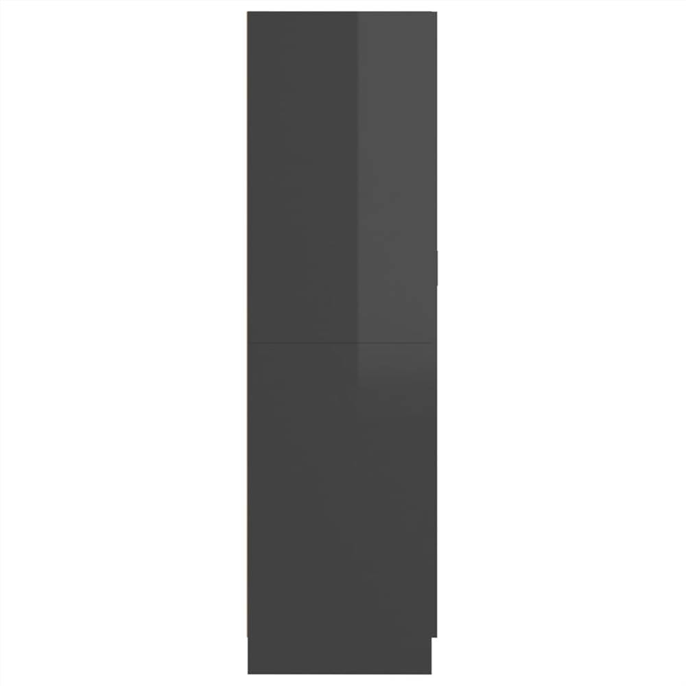 Wardrobe High Gloss Grey 82.5x51.5x180 cm Chipboard