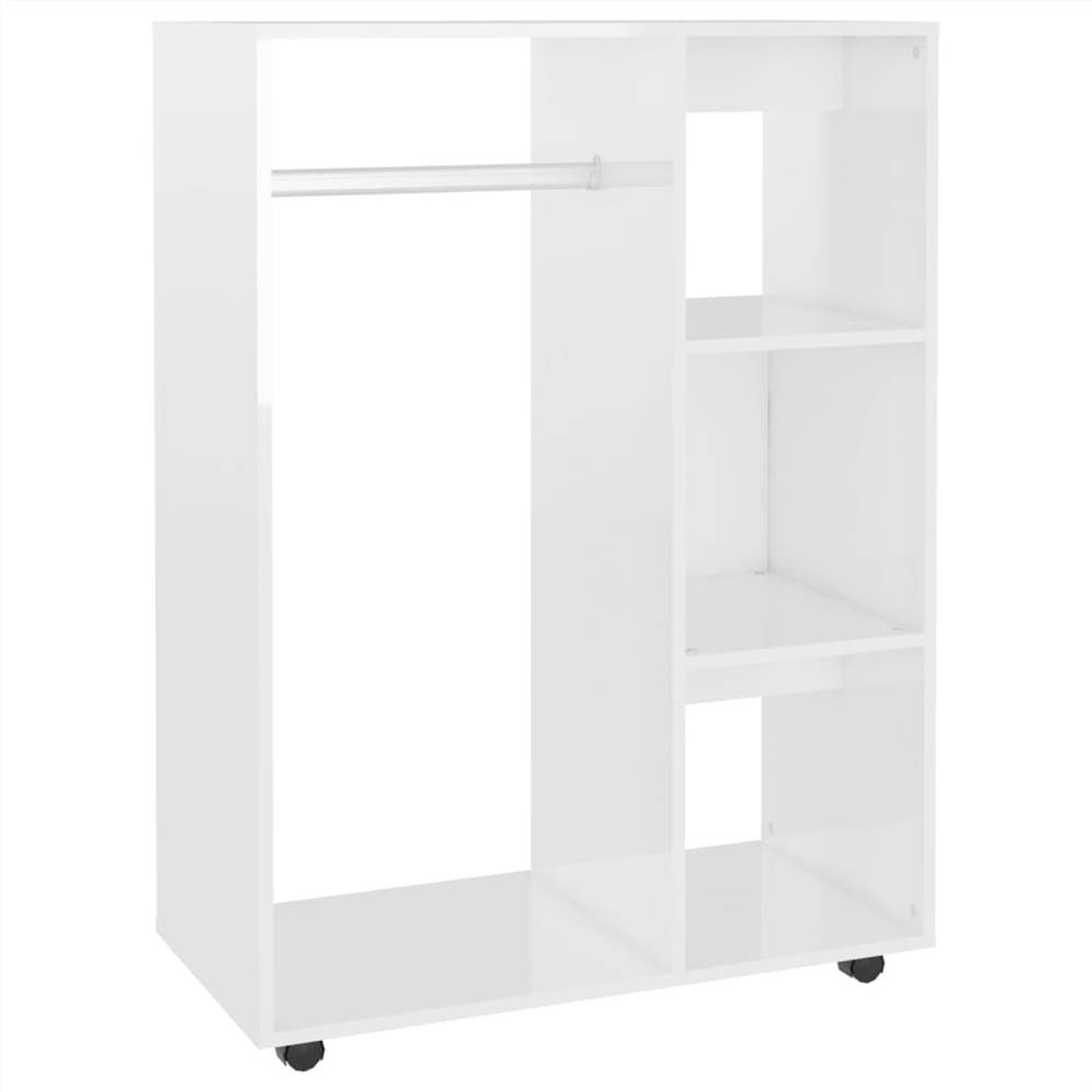 Wardrobe High Gloss White 80x40x110 cm Chipboard