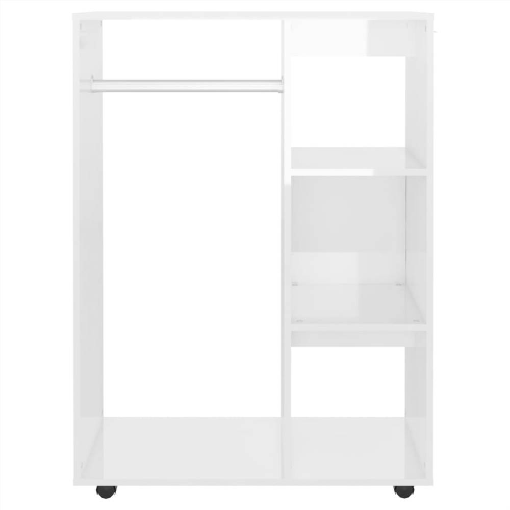 Wardrobe High Gloss White 80x40x110 cm Chipboard