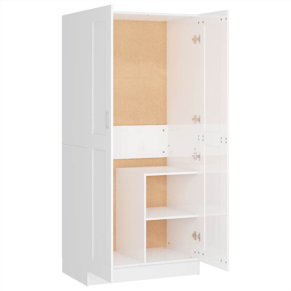 Wardrobe High Gloss White 82.5x51.5x180 cm Chipboard