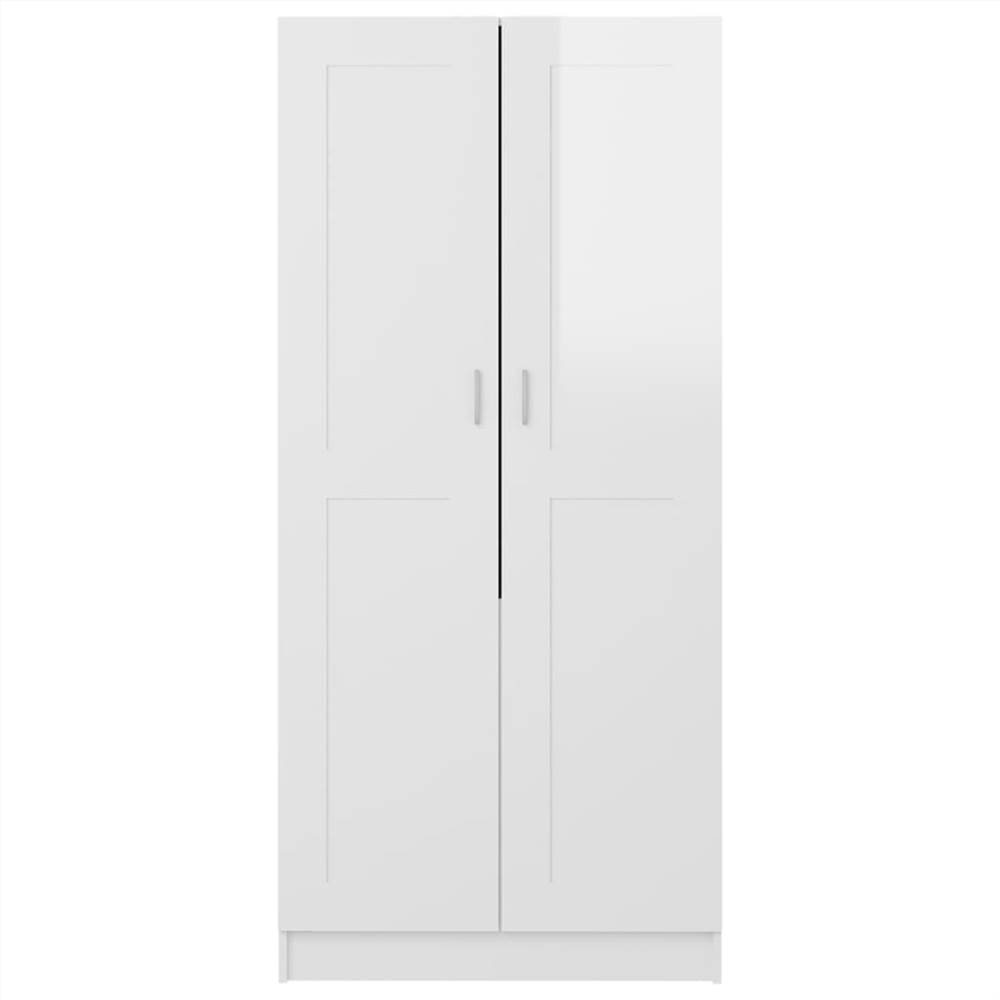 Wardrobe High Gloss White 82.5x51.5x180 cm Chipboard