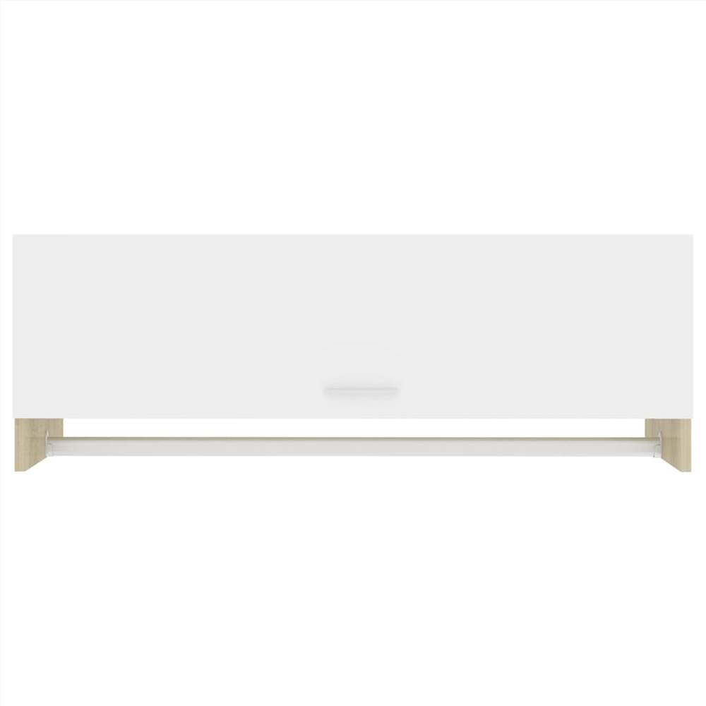 Wardrobe White and Sonoma Oak 100x32.5x35 cm Chipboard