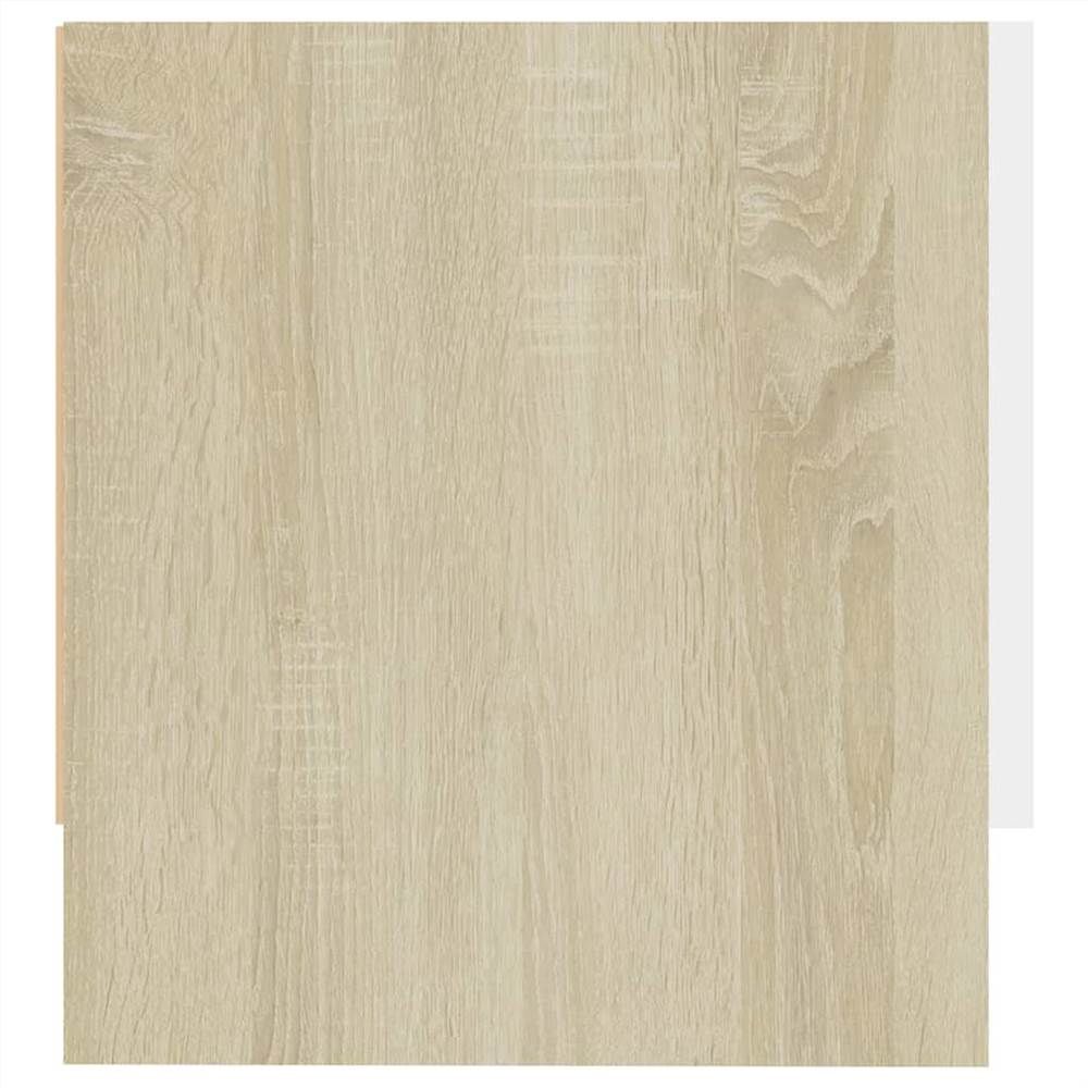 Wardrobe White and Sonoma Oak 100x32.5x35 cm Chipboard