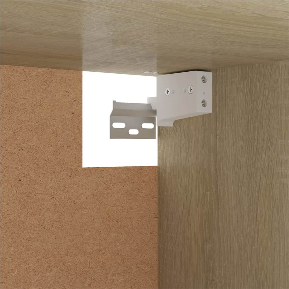 Wardrobe White and Sonoma Oak 100x32.5x35 cm Chipboard