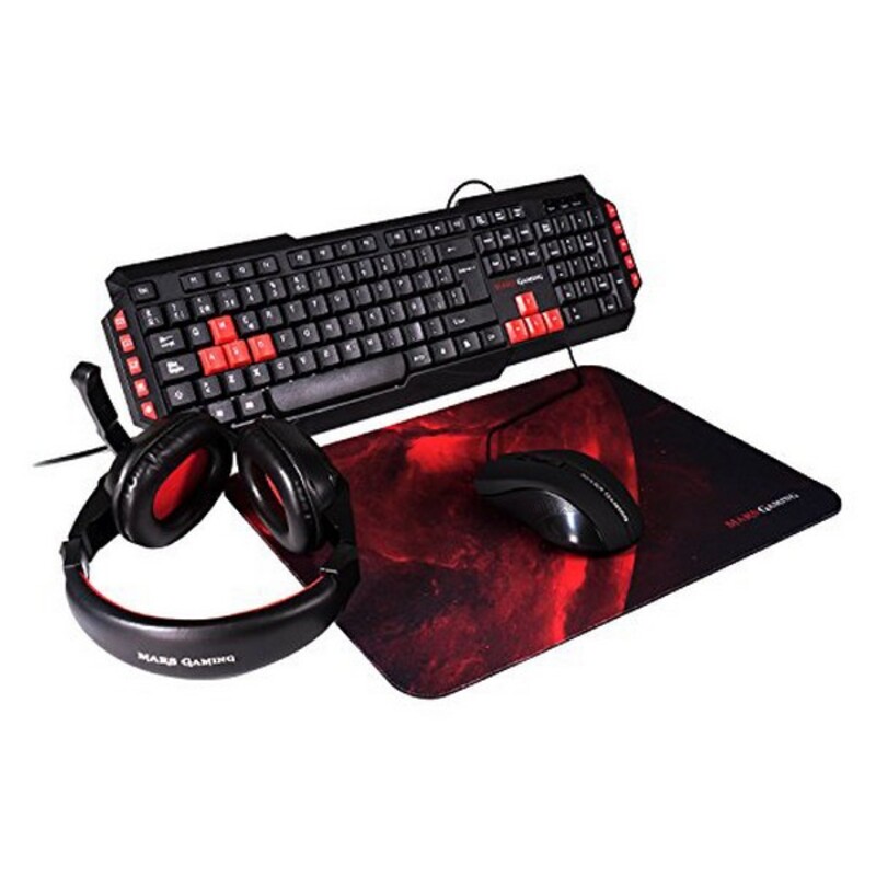 Pack Gaming Mars Gaming MRCP1 (4 Pcs) Black Red