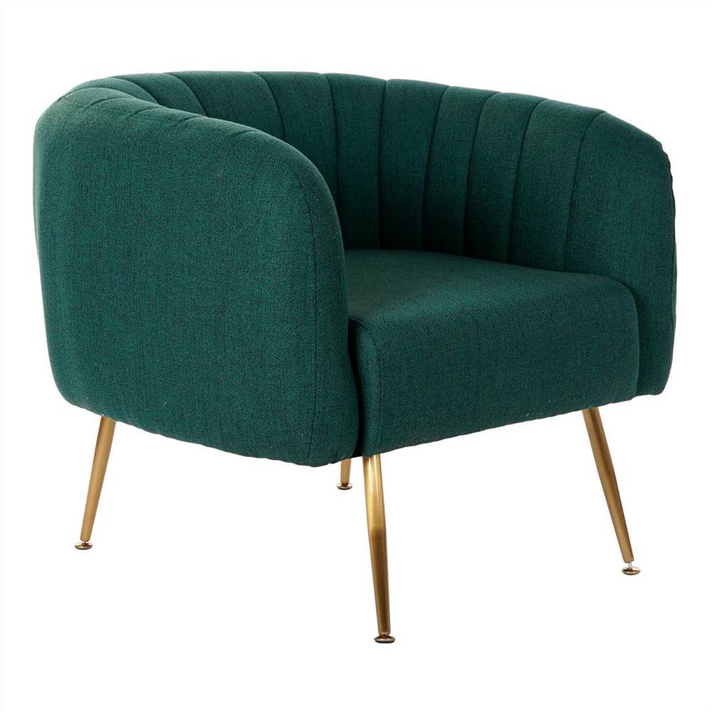 

Polyester Armchair With Curved Backrest And Metal Legs Green (81 x 75 x 73 cm)