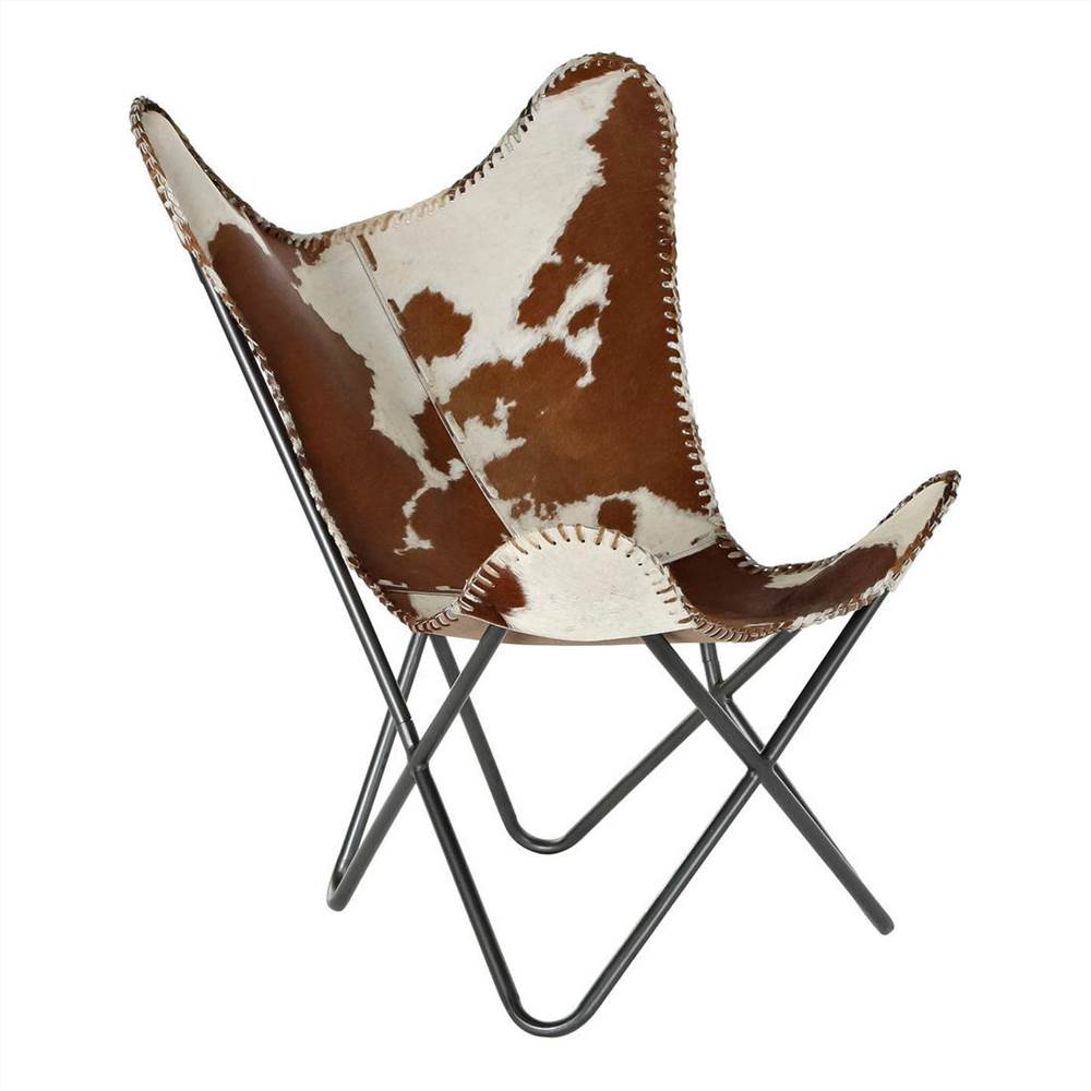 

Leisure Leather Chair With Metal Frame White Brown (70 x 70 x 90 cm)