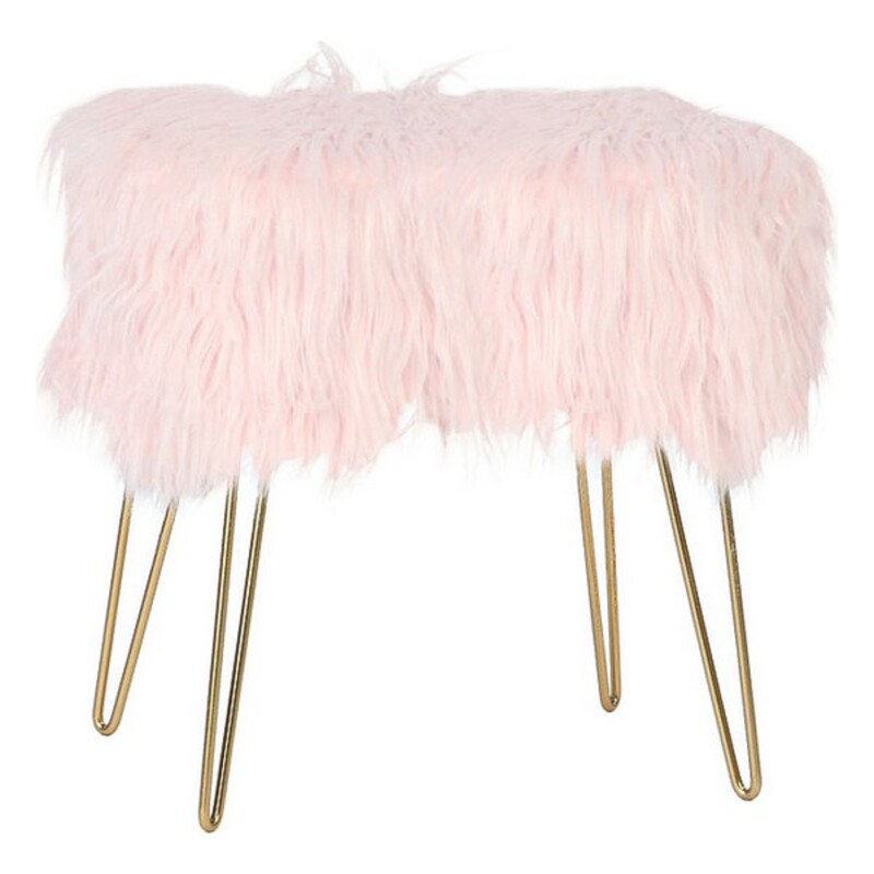 

Plush Stool With Metal Legs For Living Room, Bedroom (40 x 30 x 45 cm)