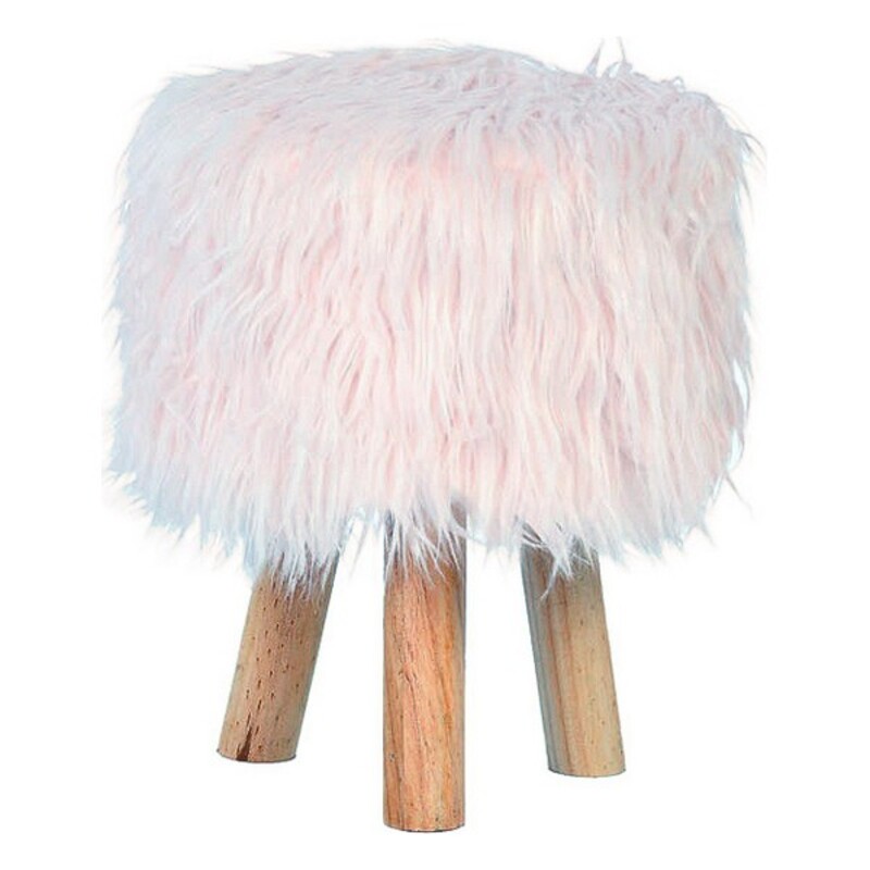 

Round Plush Stool With Wooden Legs For Living Room, Bedroom (28 X 28 x 40 cm)