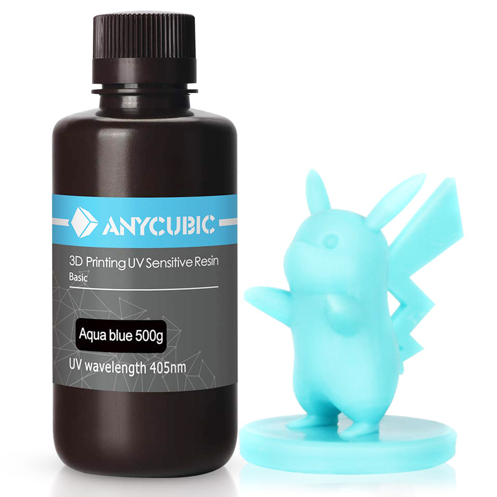 

Anycubic 500g 3D Printer Resin Filament, 405nm UV Plant-Based Rapid Resin, High Precision, Quick Curing, Water Blue