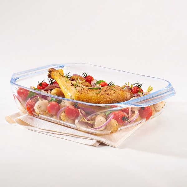 

Transparent Glass Oven Dish, Suitable for Microwave, Fridge, Freezer and Dishwasher
