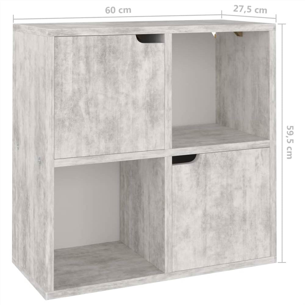 Bookshelf Concrete 60x27.5x59.5 cm Chipboard