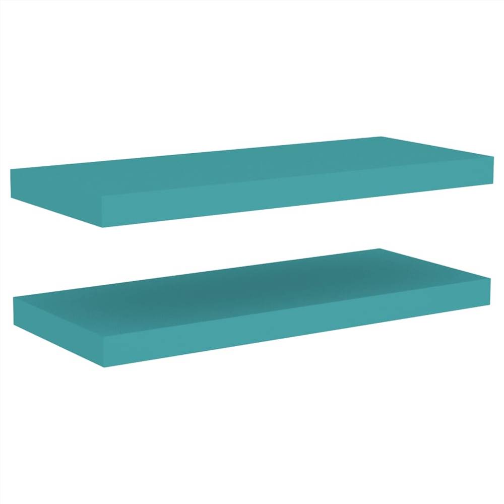 Floating Wall Shelves 2 pcs Blue 60x23.5x3.8 cm MDF