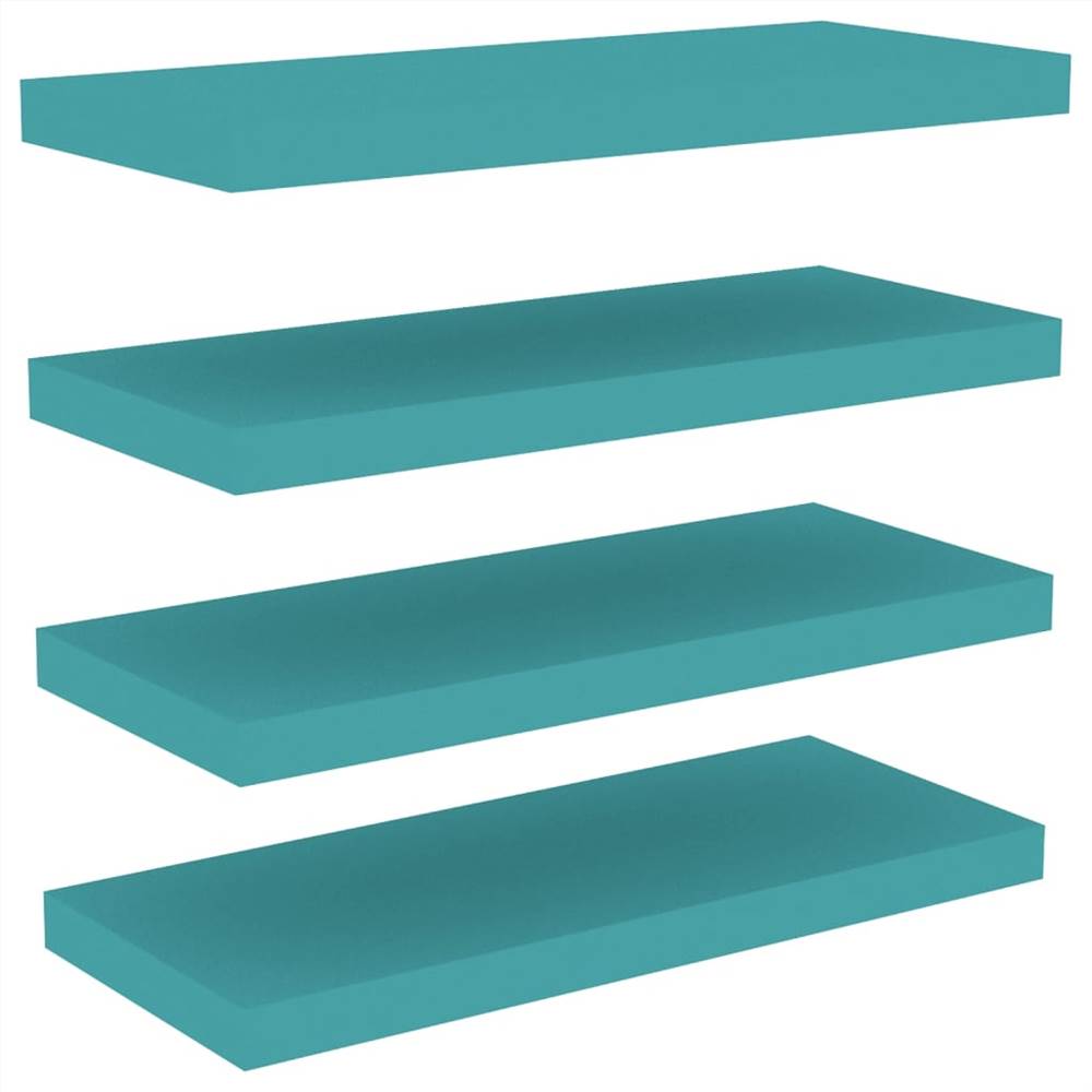 Floating Wall Shelves 4 pcs Blue 60x23.5x3.8 cm MDF