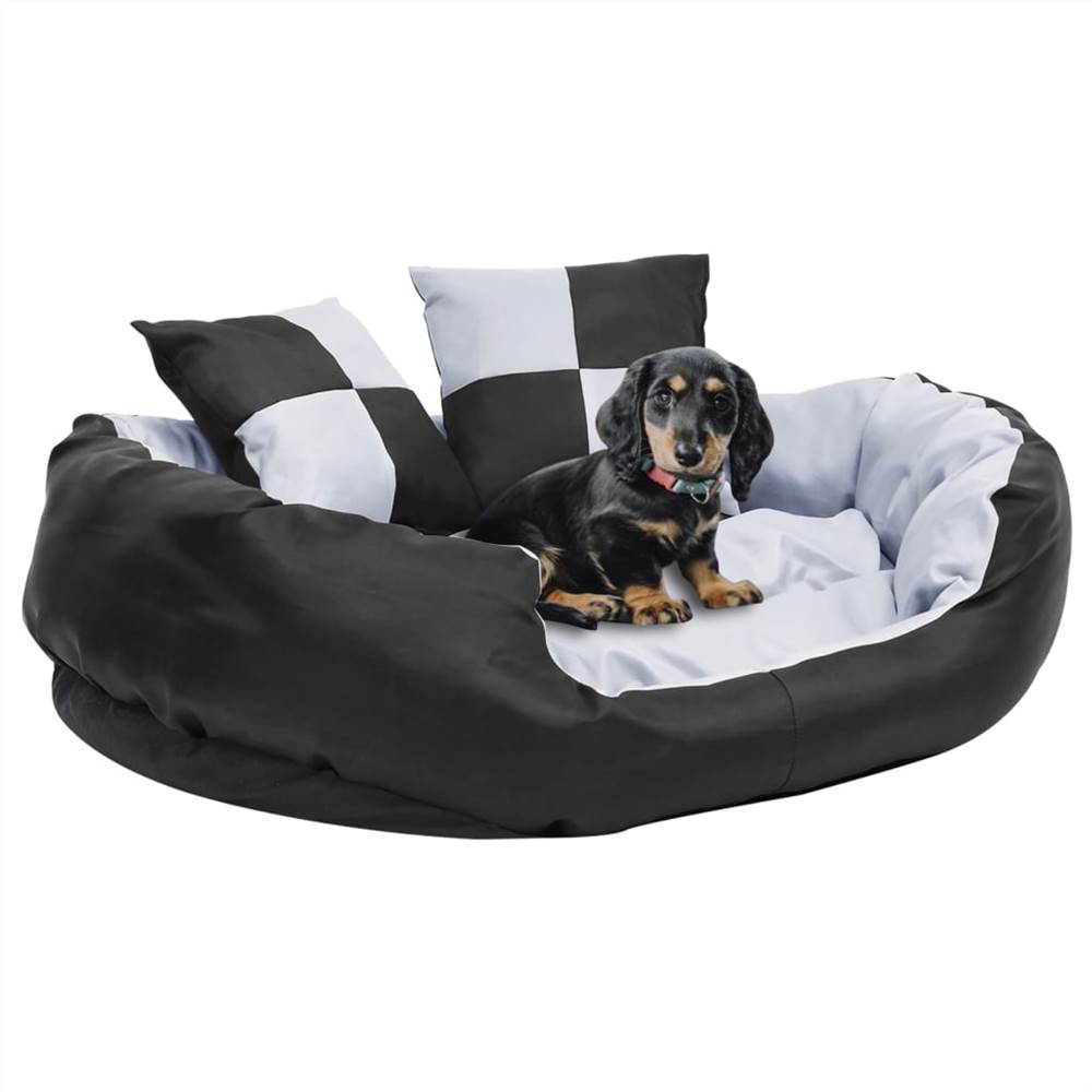 

Reversible & Washable Dog Cushion Grey and Black 85x70x20 cm