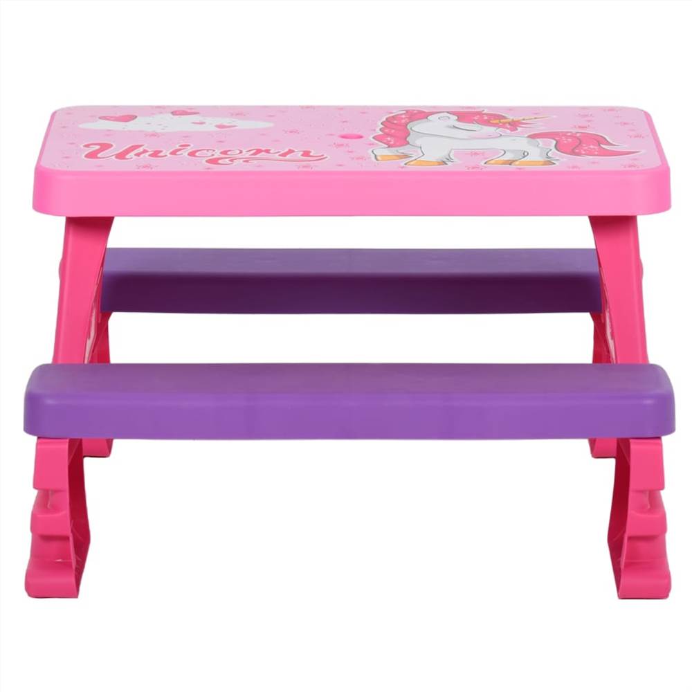 Kids Picnic Table with Benches 79x69x42 cm Pink