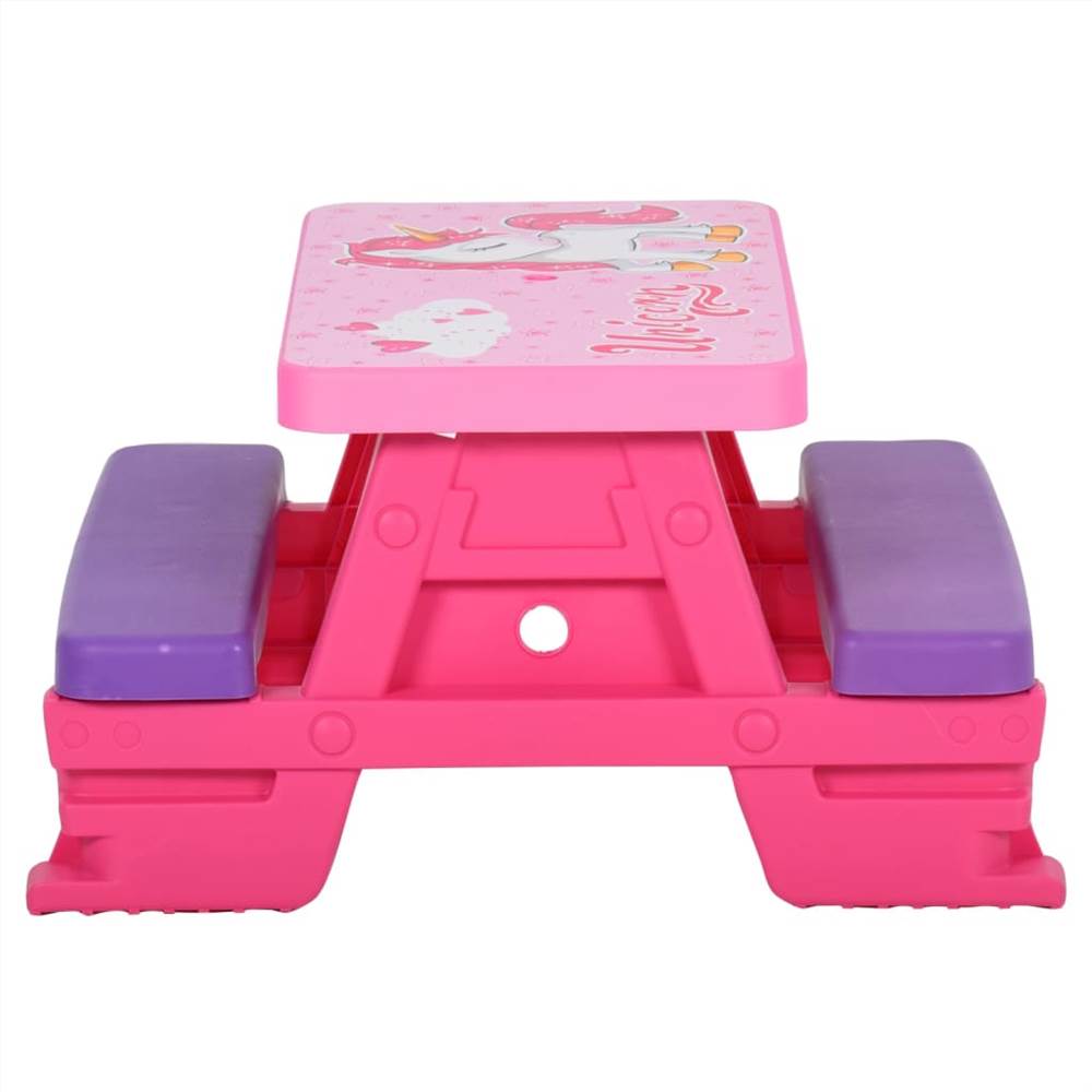 Kids Picnic Table with Benches 79x69x42 cm Pink