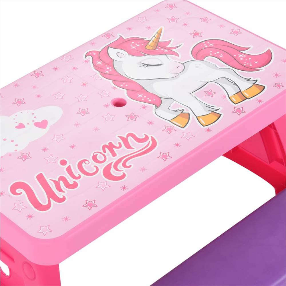 Kids Picnic Table with Benches 79x69x42 cm Pink