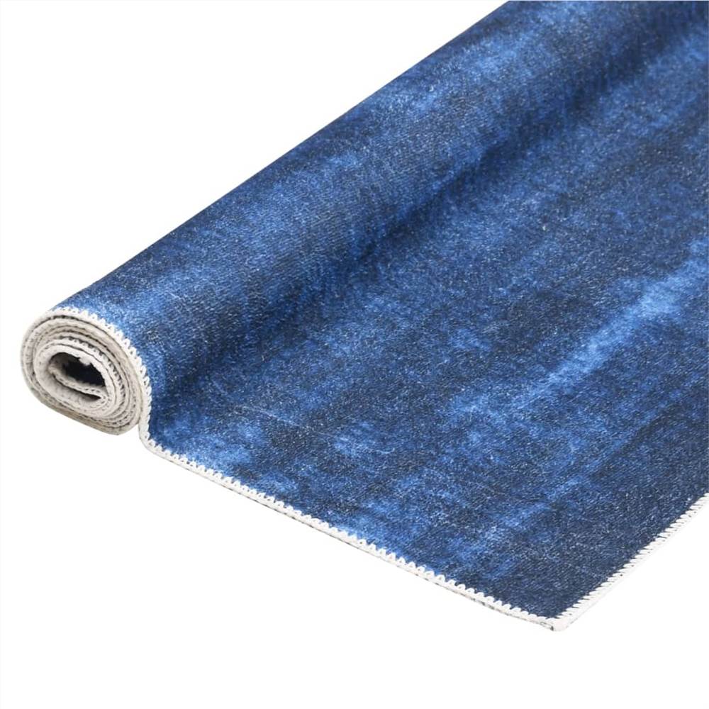 Rug Washable Foldable Navy 160x230 cm Polyester