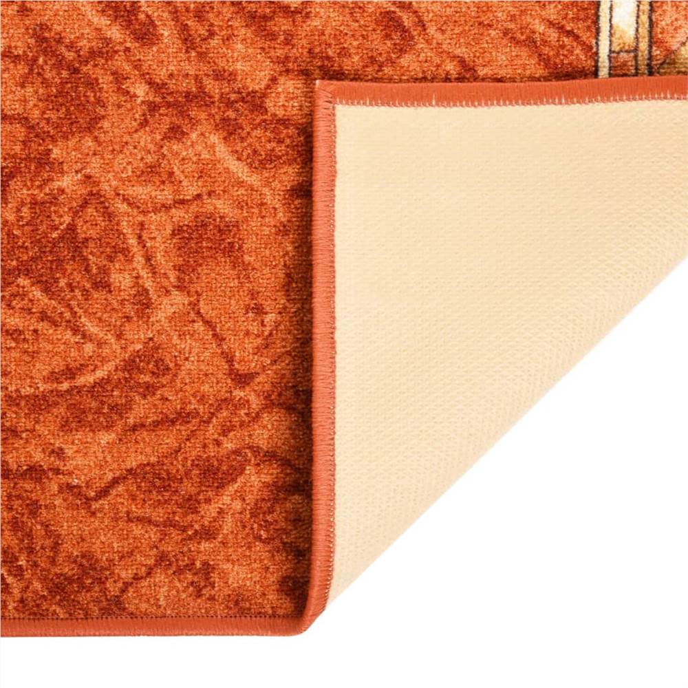 Carpet Runner Terracotta 80x450 cm Anti Slip