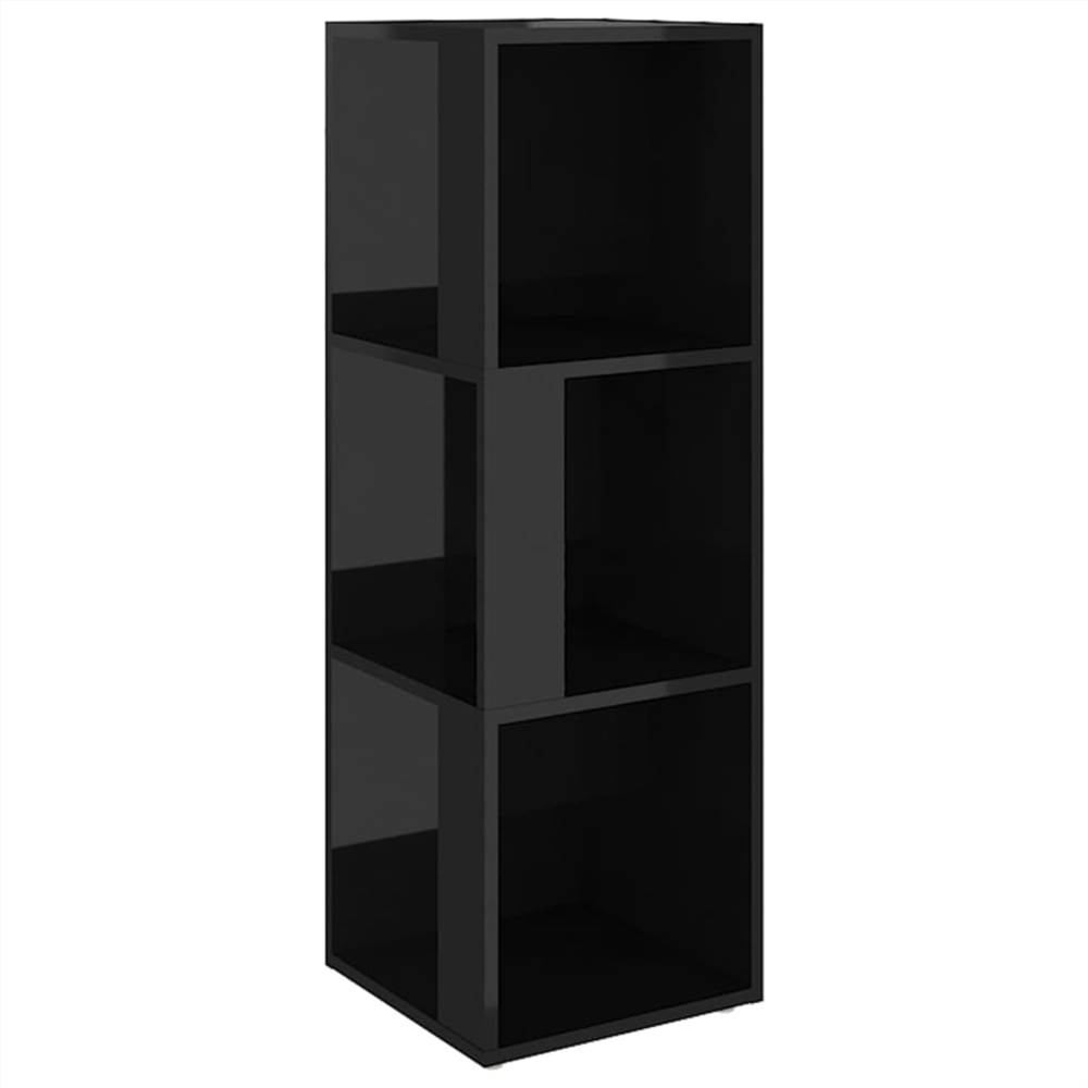 Corner Cabinet High Gloss Black 33x33x100 cm Chipboard