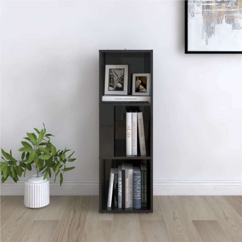 Corner Cabinet High Gloss Black 33x33x100 cm Chipboard