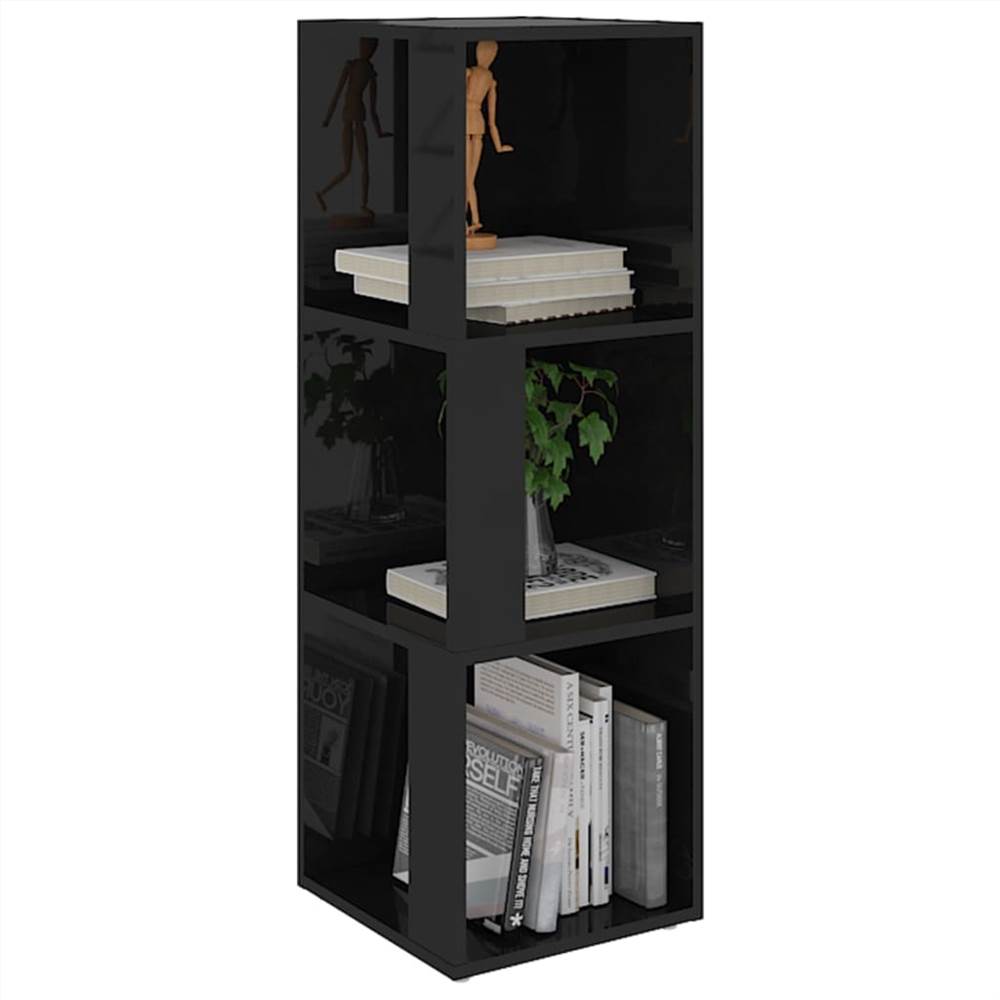 Corner Cabinet High Gloss Black 33x33x100 cm Chipboard
