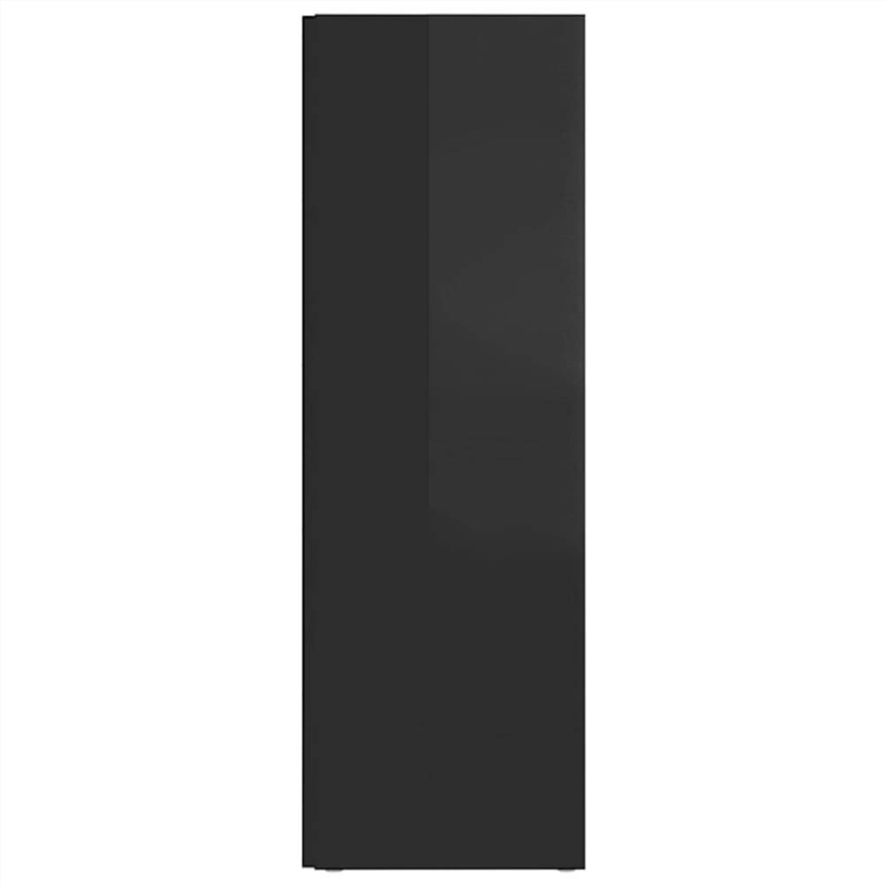 Corner Cabinet High Gloss Black 33x33x100 cm Chipboard