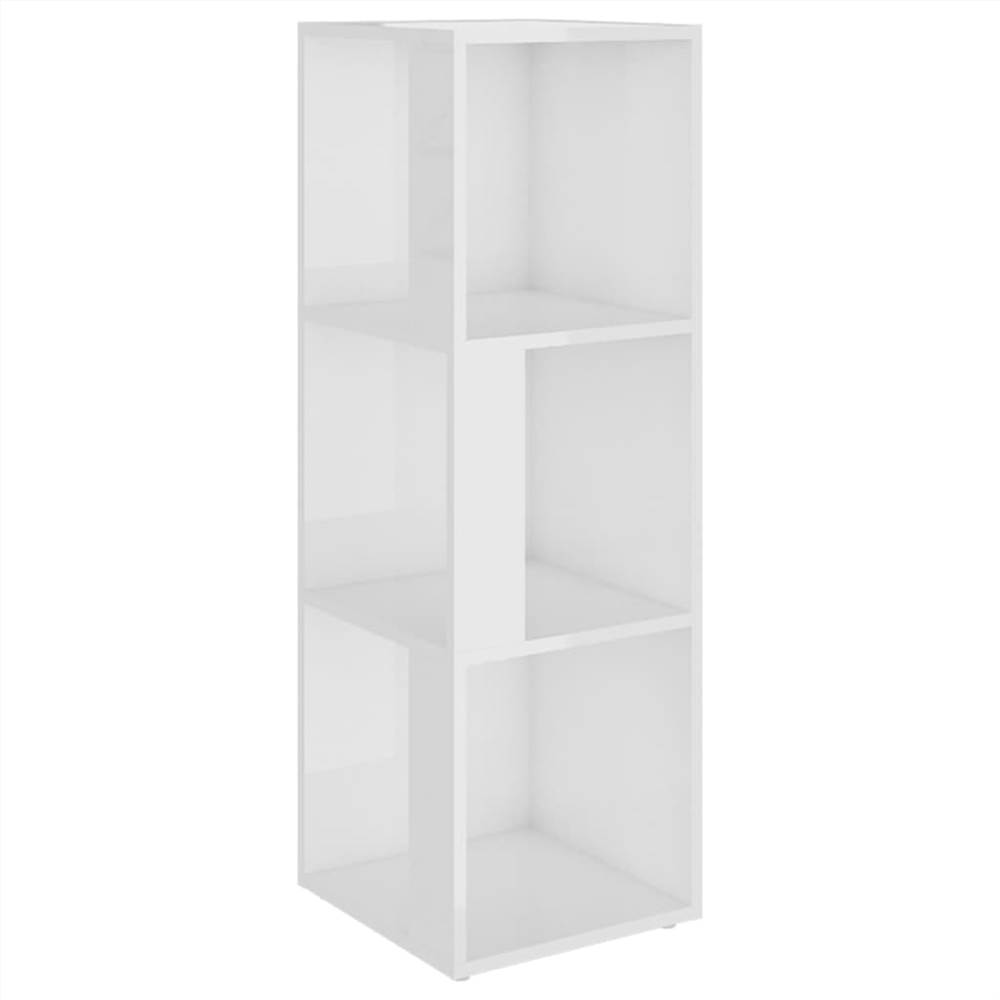 Corner Cabinet High Gloss White 33x33x100 cm Chipboard