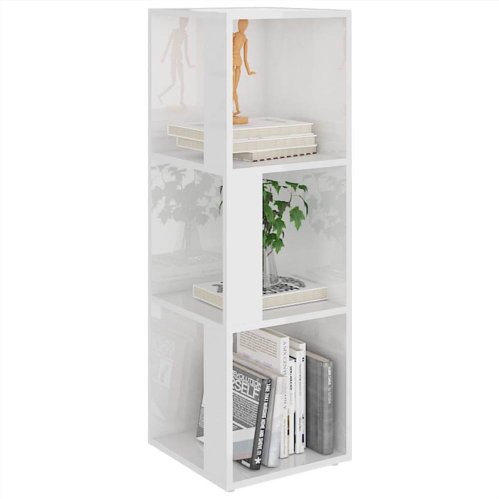 Corner Cabinet High Gloss White 33x33x100 cm Chipboard