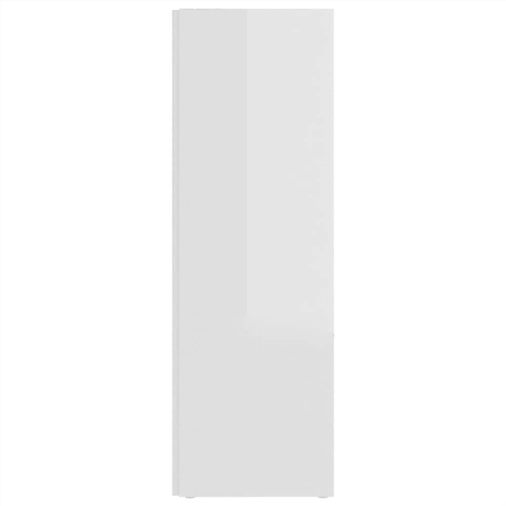 Corner Cabinet High Gloss White 33x33x100 cm Chipboard