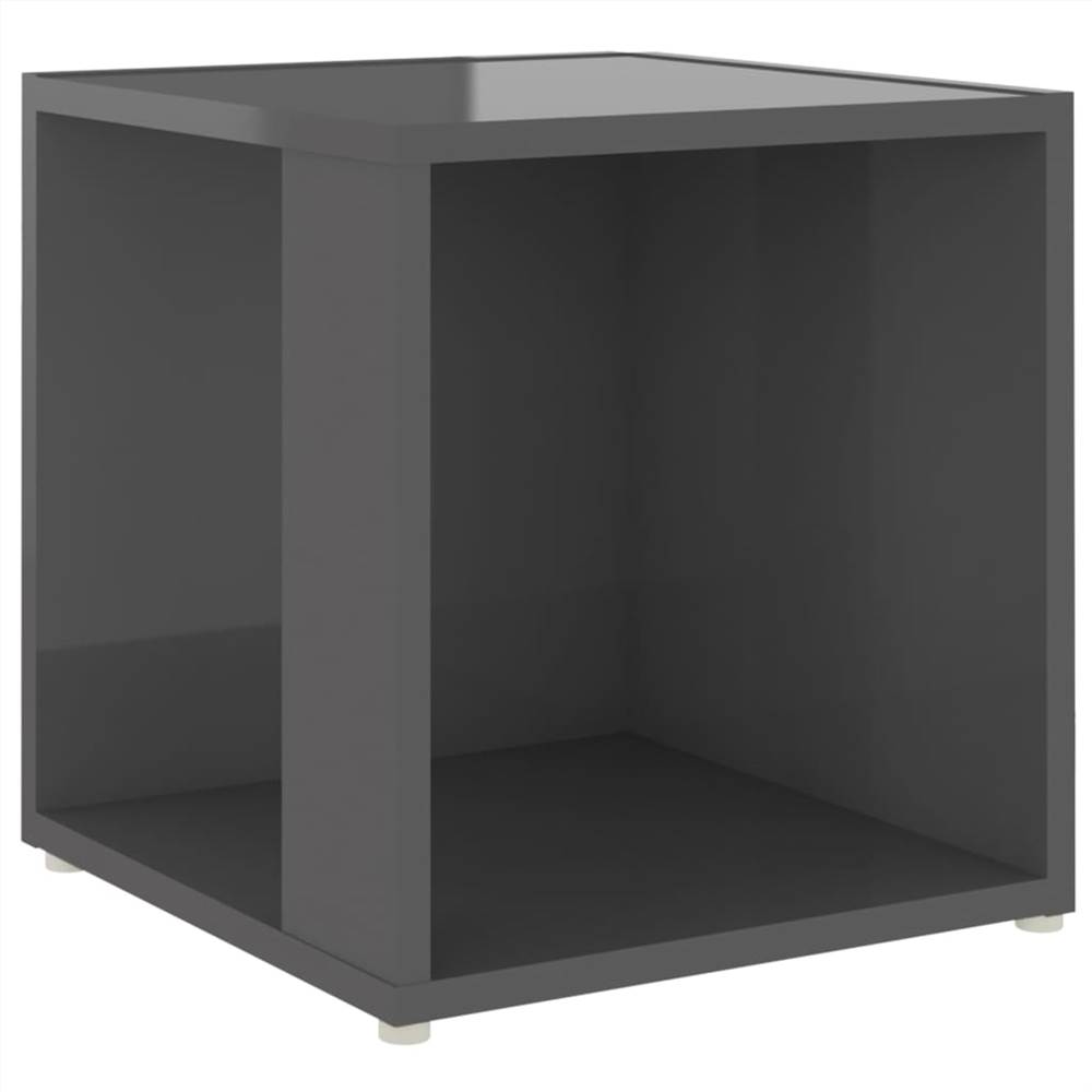 Side Table High Gloss Grey 33x33x34.5 cm Chipboard