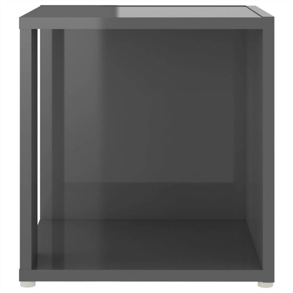 Side Table High Gloss Grey 33x33x34.5 cm Chipboard