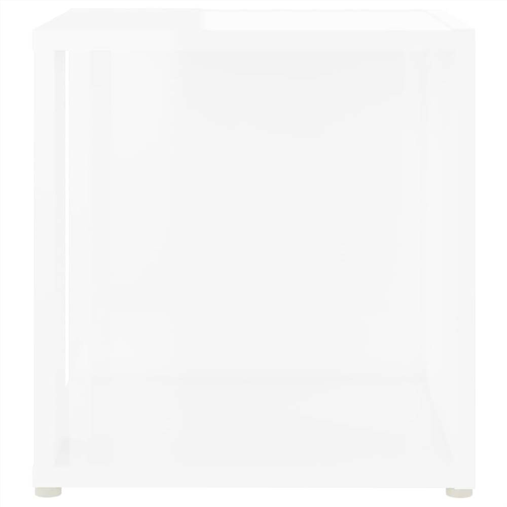 Side Table High Gloss White 33x33x34.5 cm Chipboard