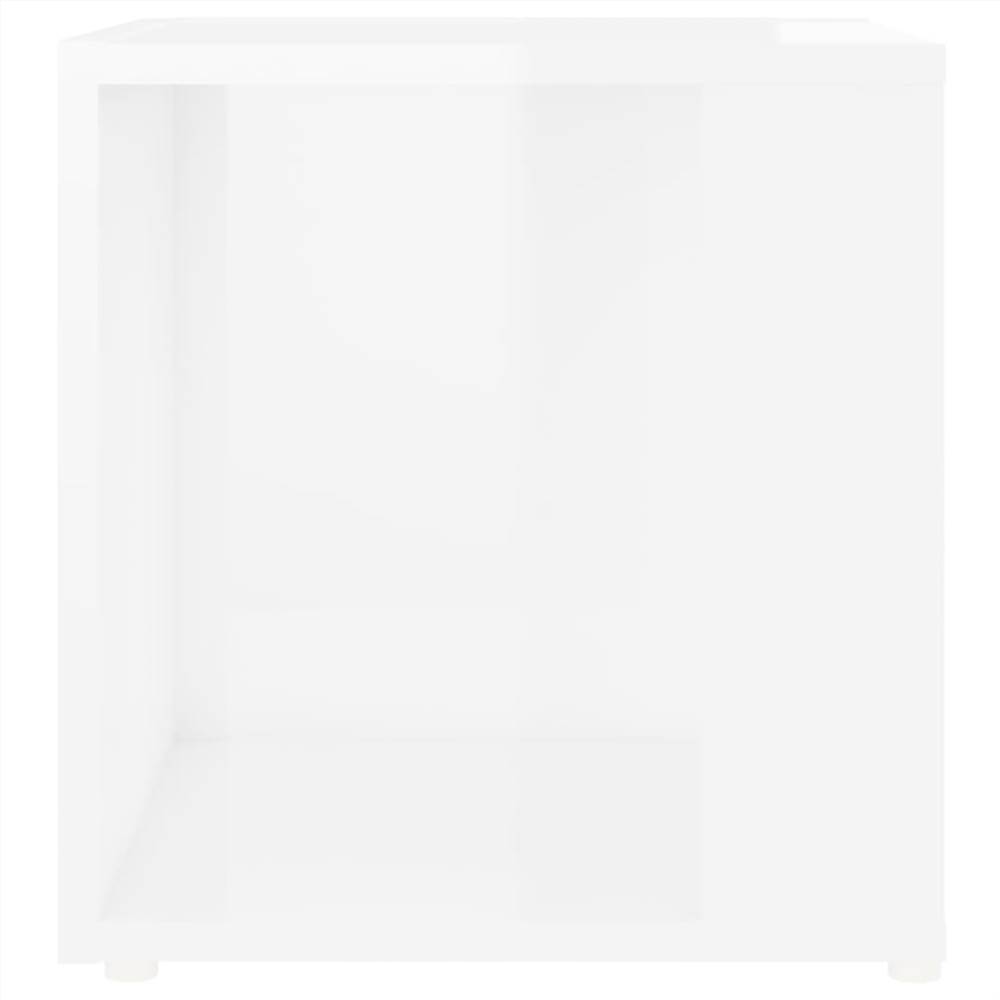 Side Table High Gloss White 33x33x34.5 cm Chipboard