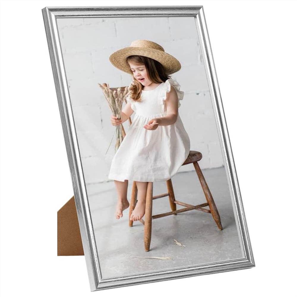 Photo Frames Collage 3 pcs for Wall or Table Silver 28x35cm MDF
