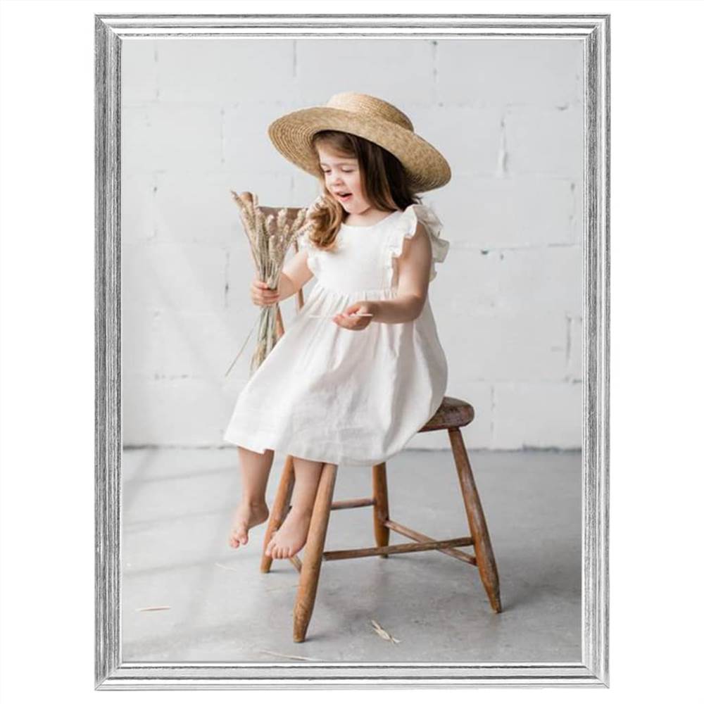 Photo Frames Collage 3 pcs for Wall or Table Silver 40x50cm MDF