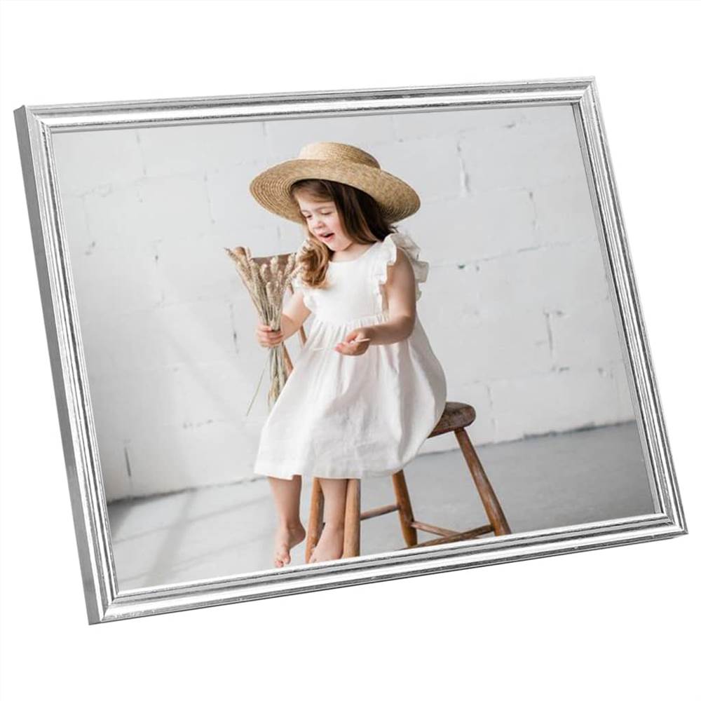 Photo Frames Collage 3 pcs for Wall or Table Silver 40x50cm MDF