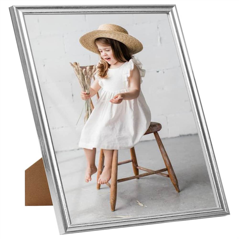 Photo Frames Collage 5 pcs for Wall or Table Silver 50x50cm MDF