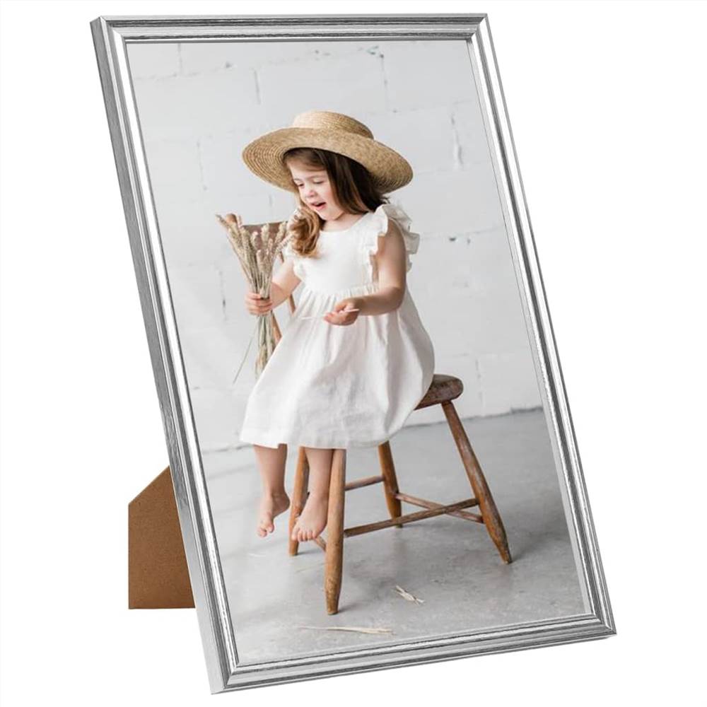 Photo Frames Collage 5 pcs for Wall or Table Silver 50x70cm MDF