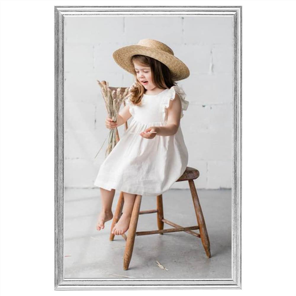 Photo Frames Collage 5 pcs for Wall or Table Silver 50x70cm MDF