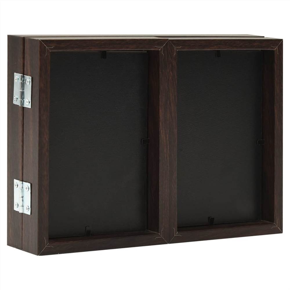 Trifold Photo Frame Collage Dark Brown 22x15 cm+2x